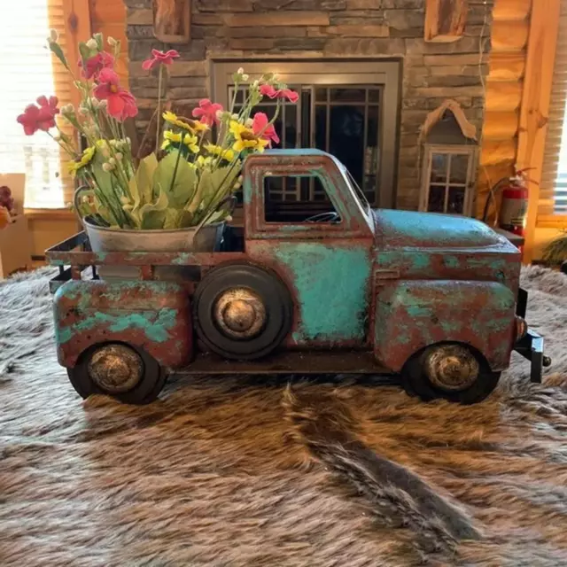 Voiture en forme de pot de fleur jardinière conteneur décoratif style vintage