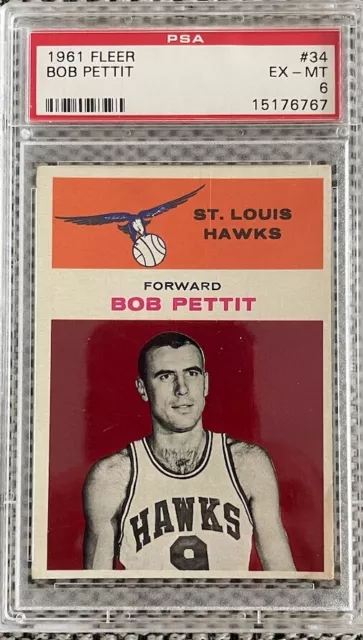 1961 Fleer Bob Pettit #34 PSA 6