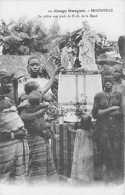 Cpa Congo Francais Brazzaville La Priere Aux Pieds De N.d.de La Merci