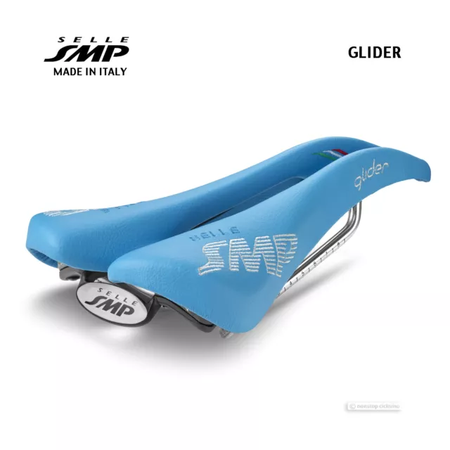 NEW Selle SMP GLIDER Saddle : LIGHT BLUE - MADE IN iTALY!