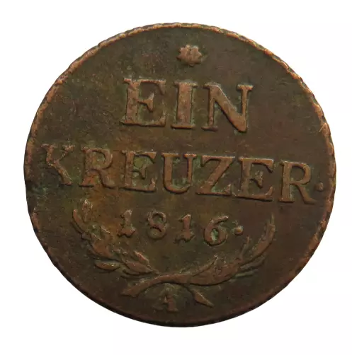1816-A Austria One Kreuzer Coin