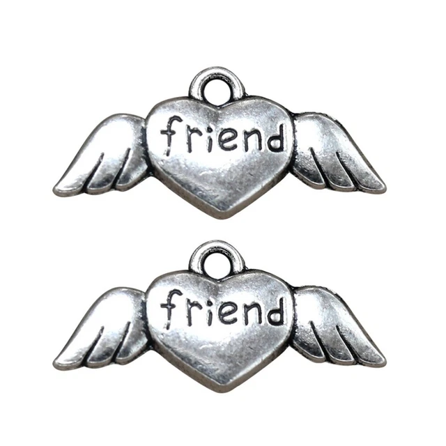 20 pièces alliage amour ailes pendentif breloques bricolage fabrication de