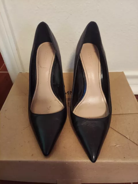 Mango Classic Heel Shoes Pumps Leather Black Size 8