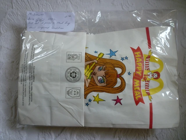 McDonalds Happy Meal Toys-2002 Komplettset 4er Diva Starz & Mahlzeit Tasche - neuwertig