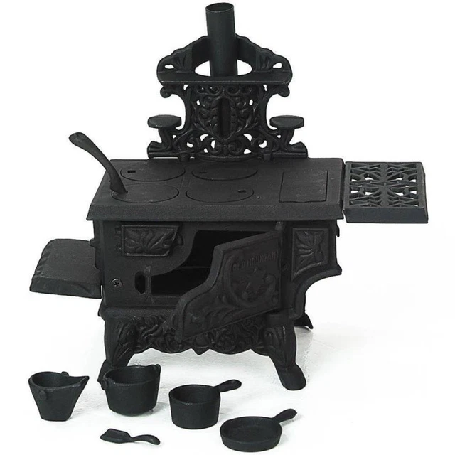 TRADITIONAL MINIATURE REPLICA Toy Cast Iron Wood Cook Stove and