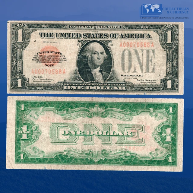 Fr.1500 1928 $1 One Dollar Bill "FUNNYBACK" Legal Tender Note, Fine #70588