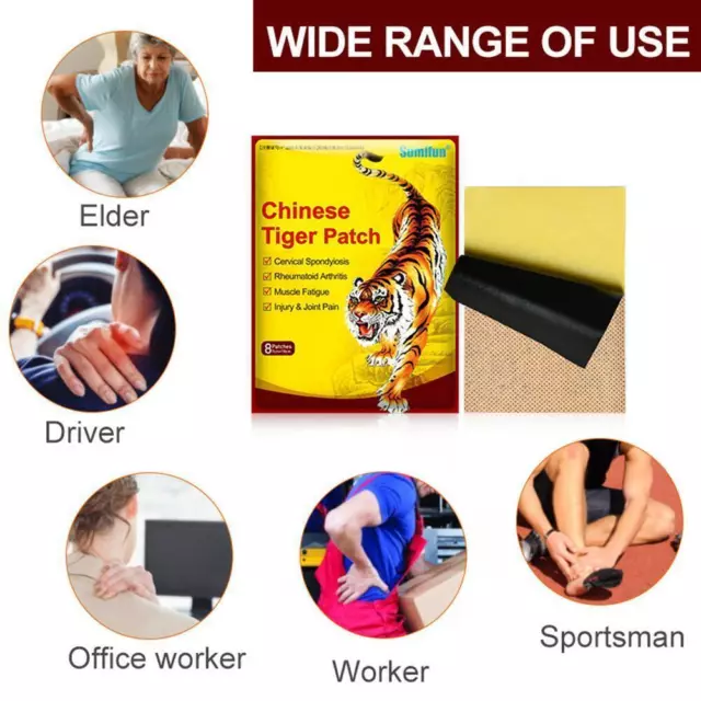 40 Tiger Patch Chinese Medical Back Heat Pain Relief Plaster Pad Balm Arthritis 3