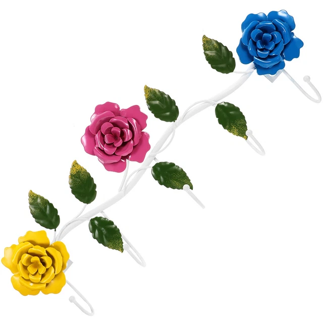 Llaves montadas en pared ganchos estante en forma de flor ganchos colgantes ganchos para el hogar ganchos para baño