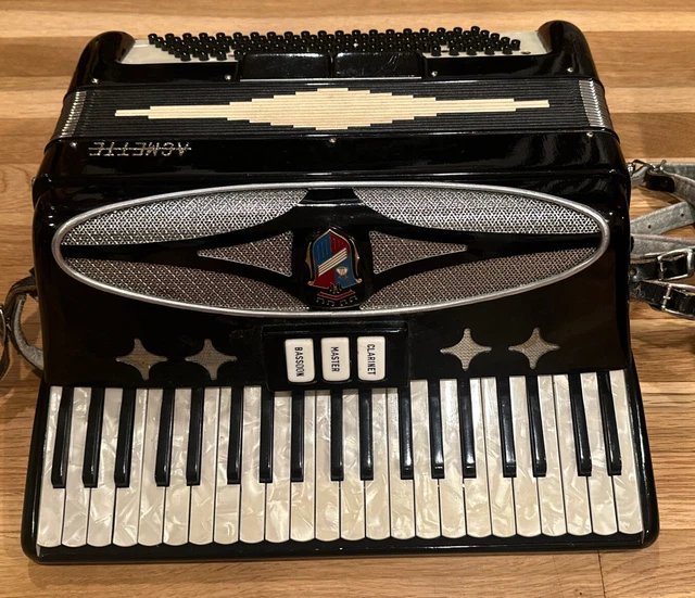 VINTAGE ACMETTE PIANO Accordion 41 Key Made In Italy With Alligator