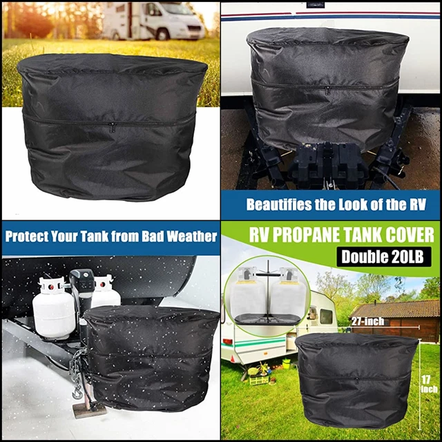 RV PROPANE TANK Cover, Camper Propane Tank Cover Double 20lb, for