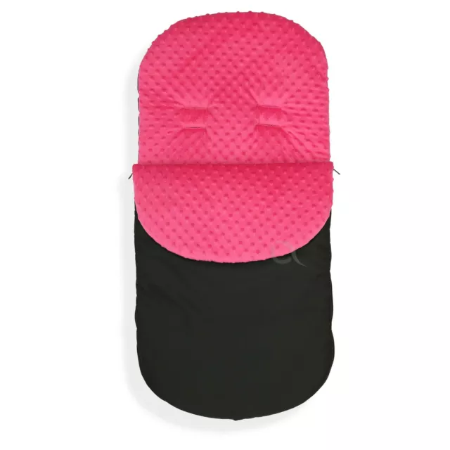 FOOTMUFF LINING PUSHCHAIR BUGGY STROLLER BABY COSY TOES 90cm Black / pink minky