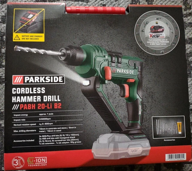 PARKSIDE CORDLESS HAMMER Drill PABH 20LI B2 WITH BATTERY & CHARGER NEW