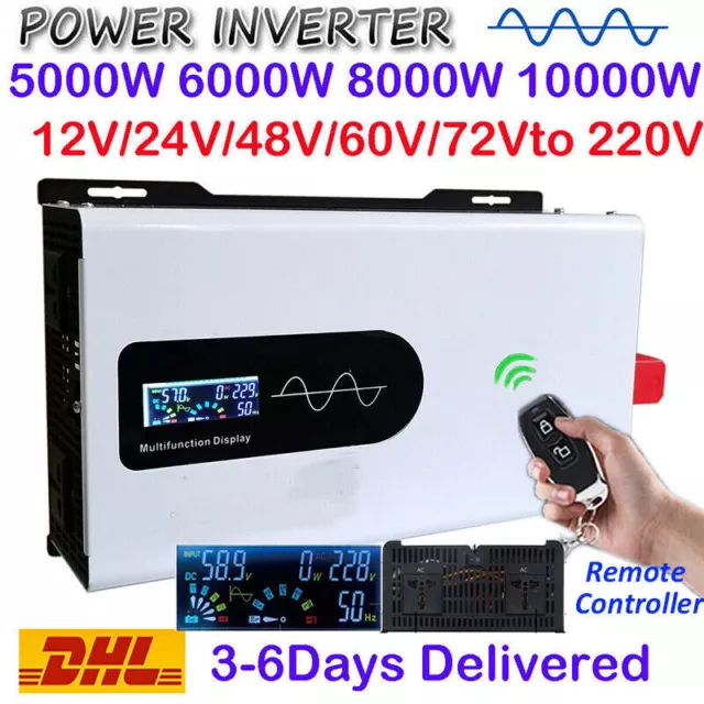 5000 W 8000 W 12000 W inverter solare onda sinusoidale pura potenza 12 V 24 V 48 V 60 V a 230 V