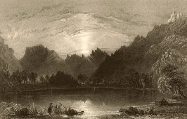 HAUTES-ALPES. Lake la Roche. BARTLETT 1838 old antique vintage print picture