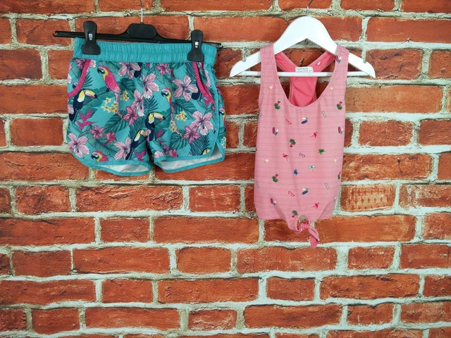 Girls Bundle Age 8-9 Years 100% Fatface Shorts Tankini Top Beach Summer 134Cm