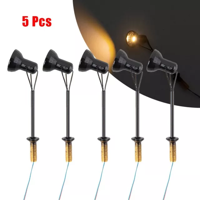 Pack de 5 projecteurs de lampadaires à DEL blanc chaud (échelle HO)