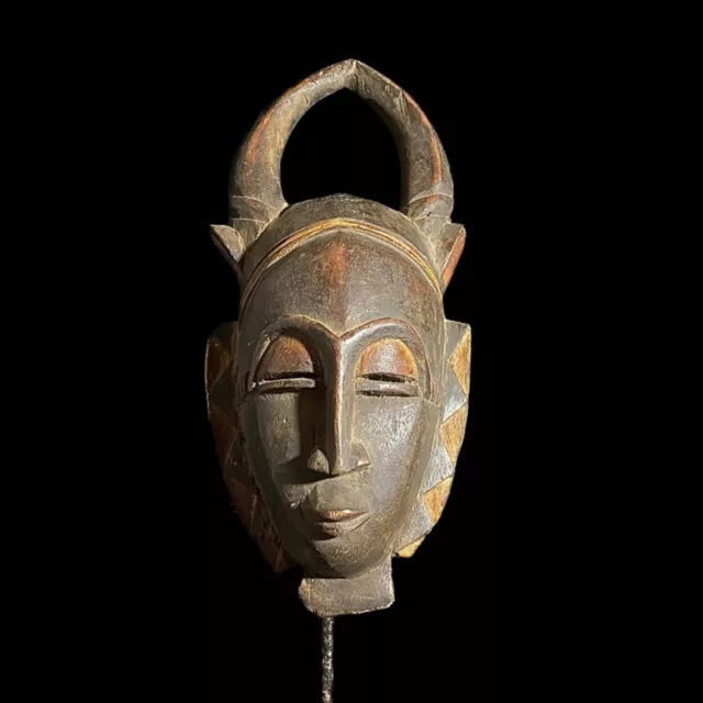 African Mask Face Wood Hand Carved Wall Hanging Stunning Guro Mask-7441