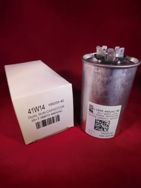 Dual Run Cap 35/7.5 MFD 440 Electric Motor Run Oil Fill Capacitor uf HVAC 35-7.5