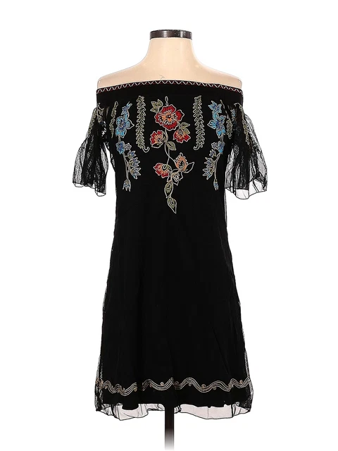 Krista Lee Women Black Casual Dress XS