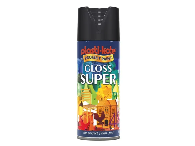 PlastiKote Gloss Super Spray Negro 400 ml