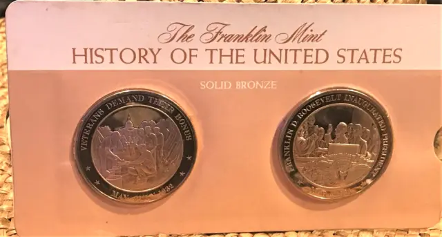 1932 & 1933 History of the United States Medals Set of 2 Bronze. Franklin Mint