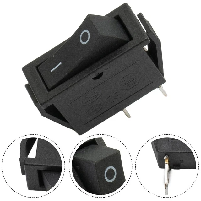 2 pins 125VAC 6A Schwarz Wippschalter für instuument & meter KCD1-103/001B Aliba 2 pins 125VAC 6A Schwarz Wippschalter für instuument & meter KCD1-103/001B Aliba