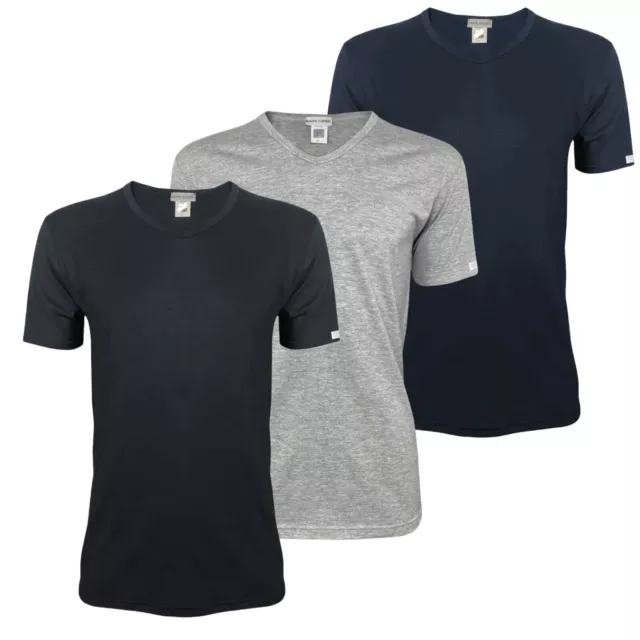 3 maglie da uomo t-shirts collo a V mezza manica cotone Pierre Cardin Siviglia