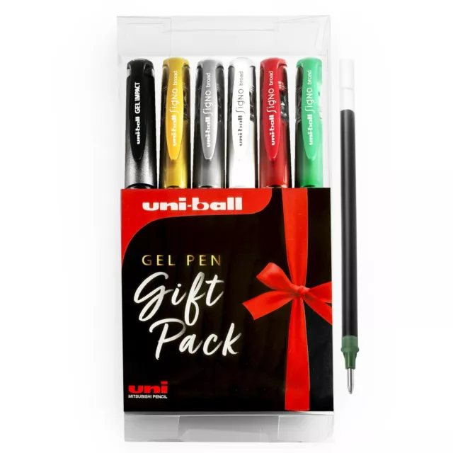 Uni-Ball Écriture Set - UM-153 Signo Gel à Bille Stylos - Cadeau De 6 + Recharge