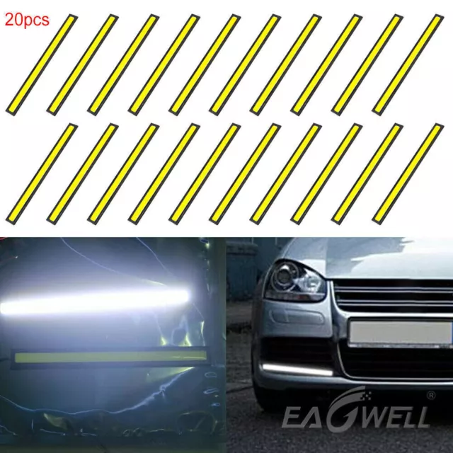 20PCS White COB DRL LED Daytime Running Light for Universal Car Driving Fog Lamp