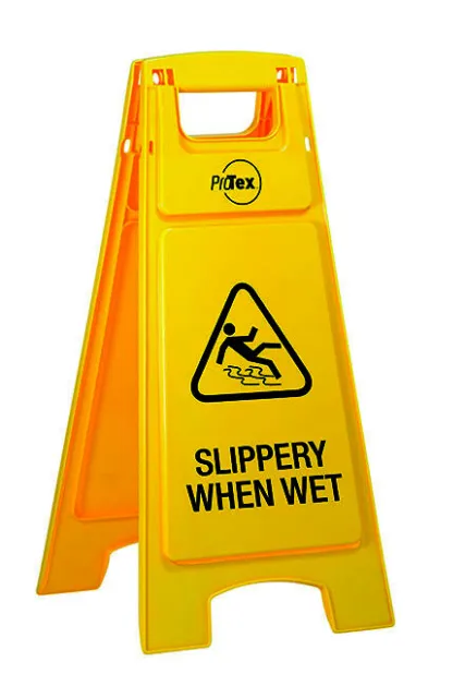 A-Frame Yellow Floor Sign Slippery When Wet (PREMIUM)