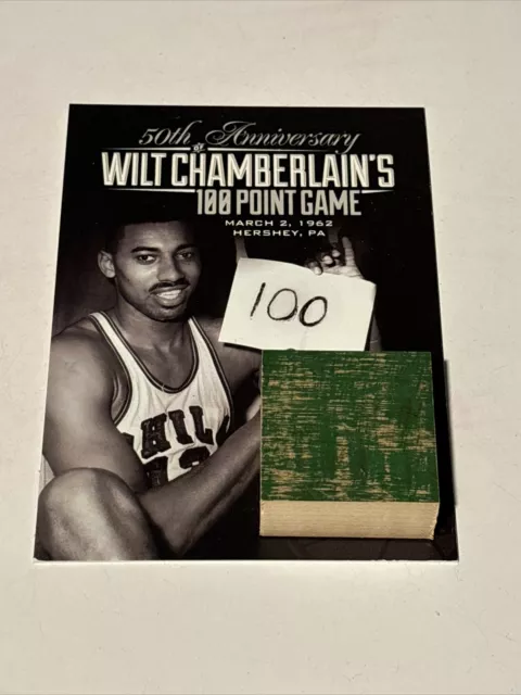 Wilt Chamberlain 100 Point Game Commemorative Plaque & Game Floor Wood