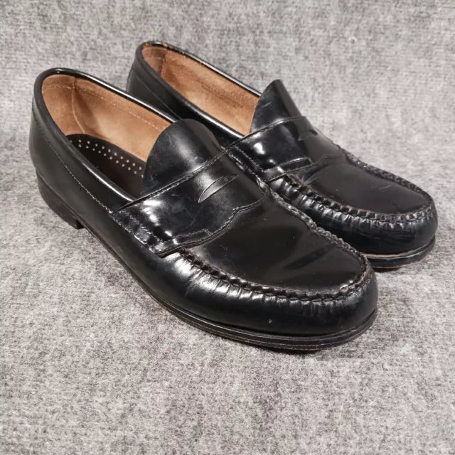 GH BASS WEEJUNS Shoes Men 9.5 D Black Penny Loafer Leather Casual Logan ...
