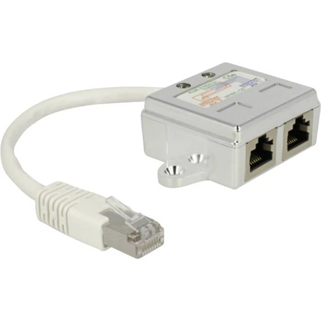 Delock RJ45 réseau informatique Adaptateur CAT 5 [1x RJ45 mâle - 2x RJ45