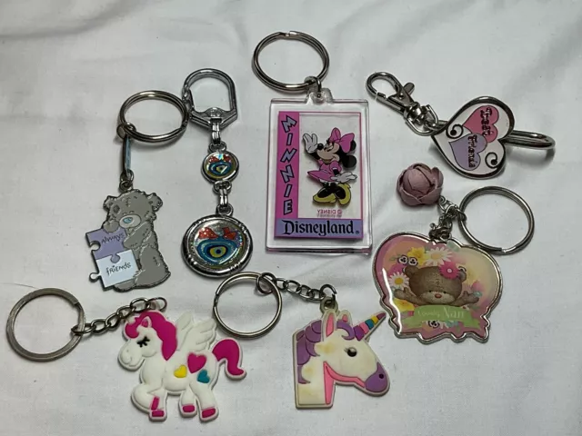 Jewellery Job Lot Children’s Key Rings x7, Collectable, Vintage To Modern