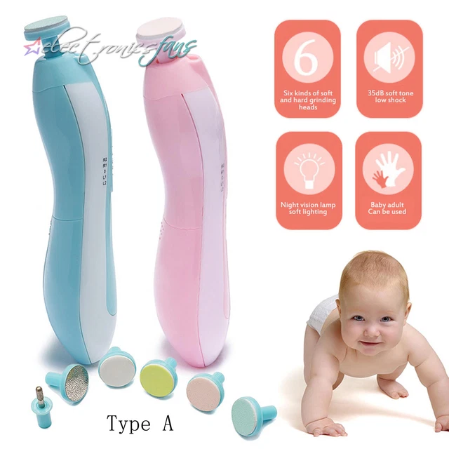 Electric Baby Nail File Clippers Trimmer Toddler Toes Trim Nails Polish Care Set