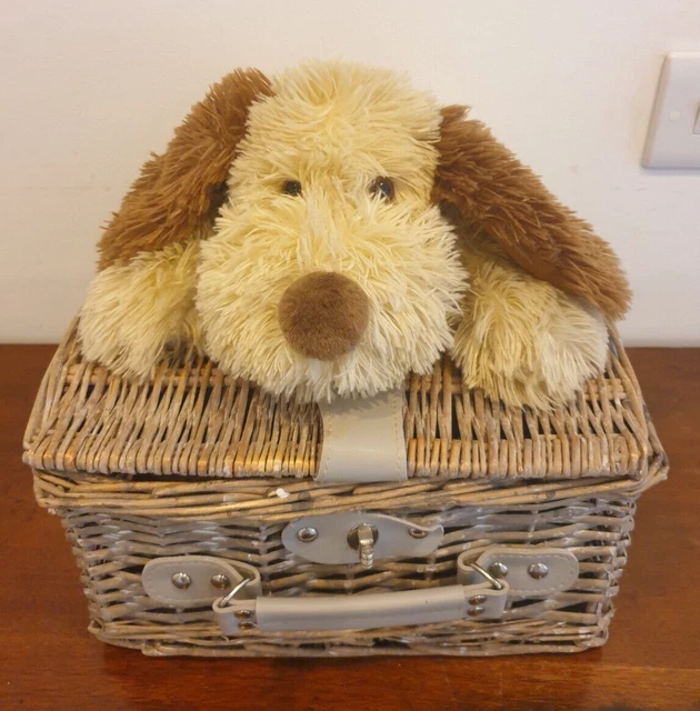 ASDA KID CONNECTION Elmore Floppy Puppy Dog Soft Toy Beige/Brown Patch 17" £24.99 PicClick UK