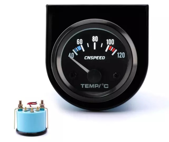 52Mm Manometro Termometro Acqua Led Tuning Auto Strumento Temperatura 40-120°C