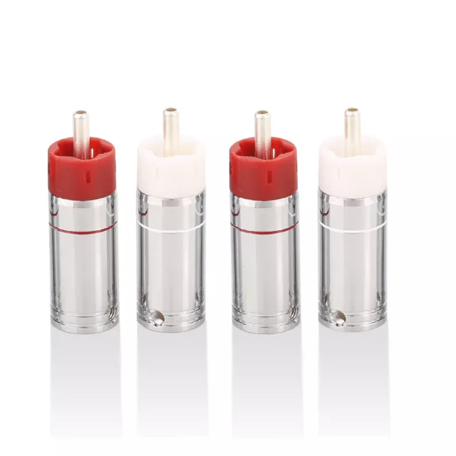 4pcs Gold /Silver Plated Tellurium Copper RCA Male Plug for HIFI Audio Cable 9mm