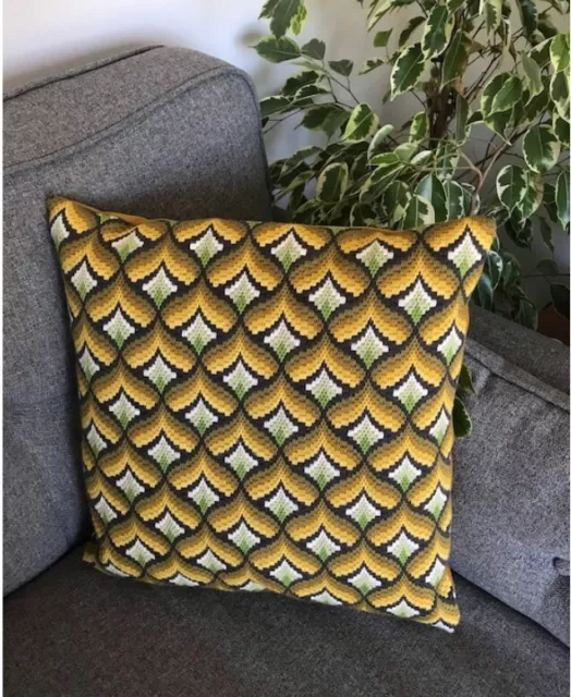 Bargello Tapestry (Amber) 16" Cushion Kit from PippinKits - Appletons Wool