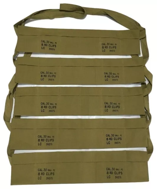 (Packung mit 5) WWII US Army Cotton Cloth Bandolier-US Olive Color