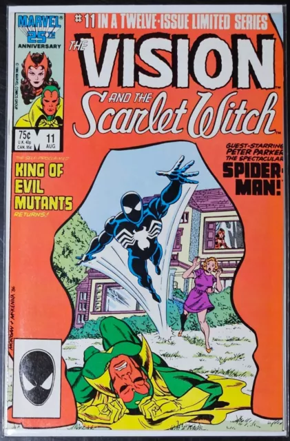 The Vision and the Scarlet Witch #11 Spider-Man Black Costume 1986 Marvel Comics