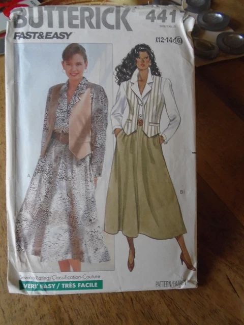 Patron De Couture Butterick Vintage – Robe Longue Col Drapé – Tailles 40 à 44 – Neuf