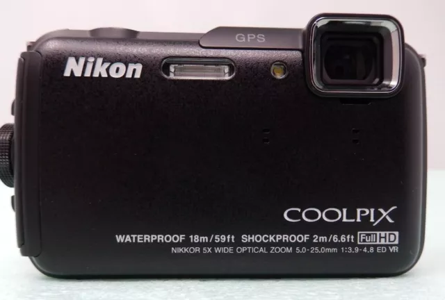 Nikon Coolpix AW110 16MP Black Waterproof WiFi GPS HD Digital Camera Tested