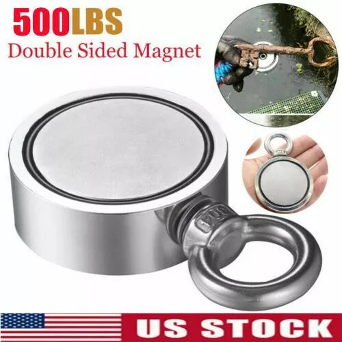 500LBS PULLING FORCE Round Double Sided Fishing Magnet Super Strong  Neodymium US $13.94 - PicClick
