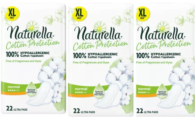 Sanitary Pads For Women Naturella 100% Hypoallergenic Cotton Protection 3x22 Pad