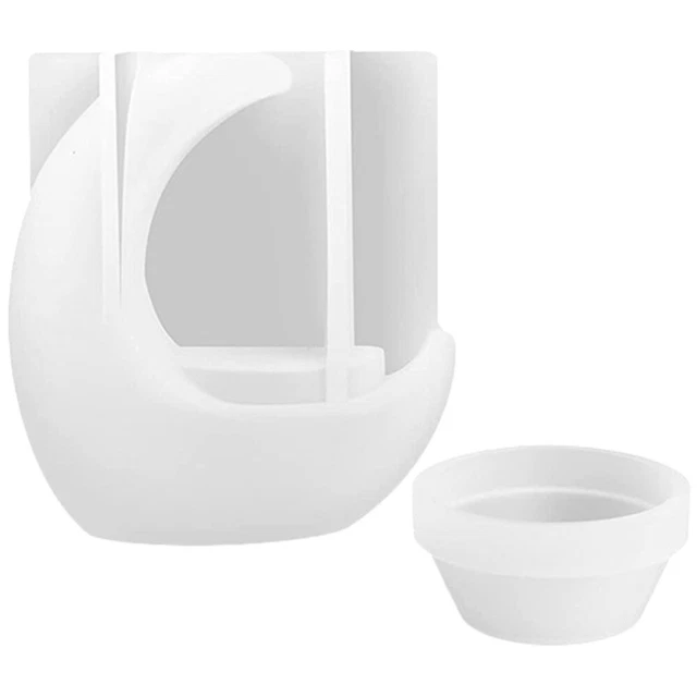 1 Set Kristall Epoxy Mond Förmigen Leuchter Kerze Tasse Kerze Halter,