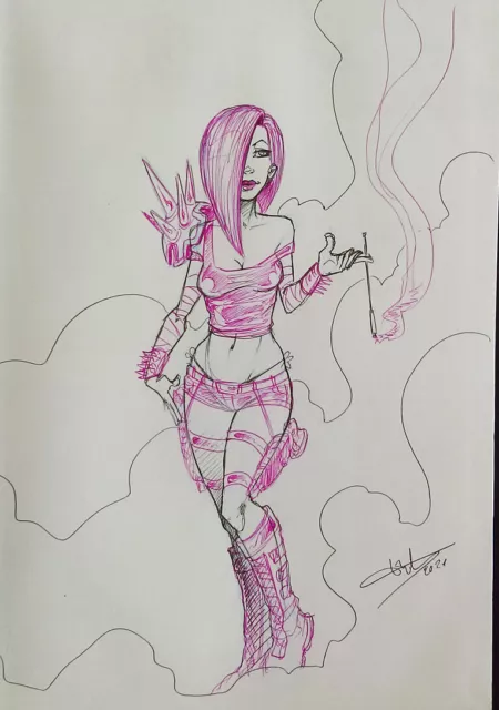 Artbook Pin-up dédicacé et signé au stylo BIC / Artiste Thib