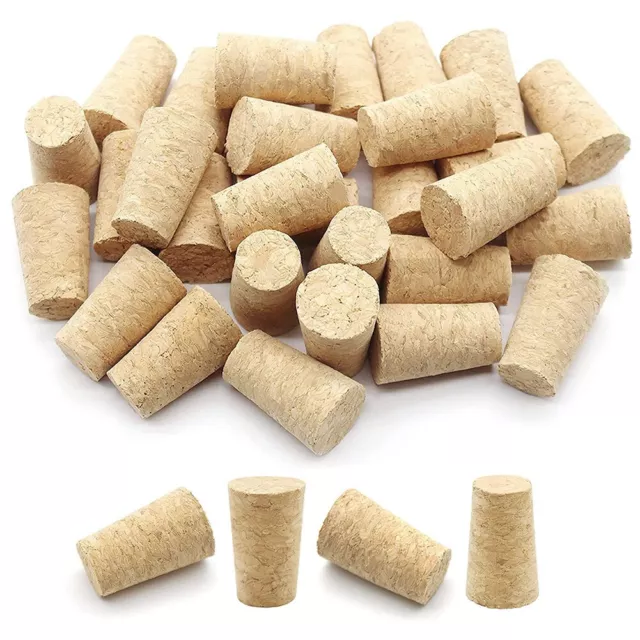 3X(100 Piezas Corcho de Vino CóNico Corchos de Madera Reutilizables TapóN d3944