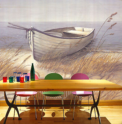 3D Beach Docked Boat 21 Wall Paper Wall Print Decal Wall Deco Wall Indoor Murals