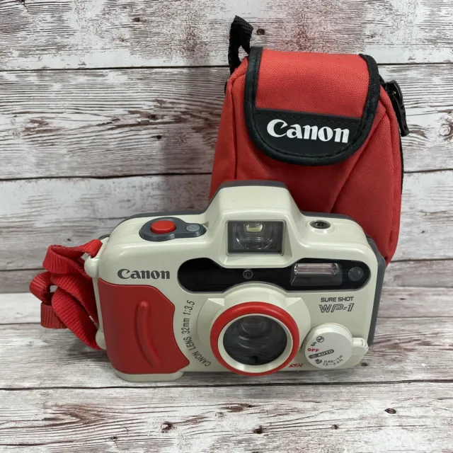 Waterproof Canon Sure Shot WP-1 35mm Point & Shoot Film Camera w Strap & Case